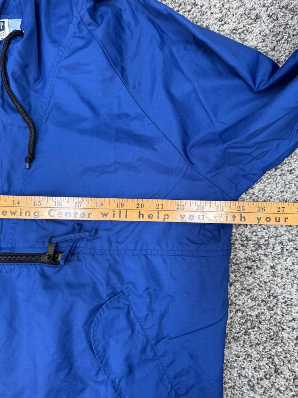 Vintage GAP Factory Store Anorak Men’s M Blue Hooded Made in Russia Ripstop - Picture 11 of 13